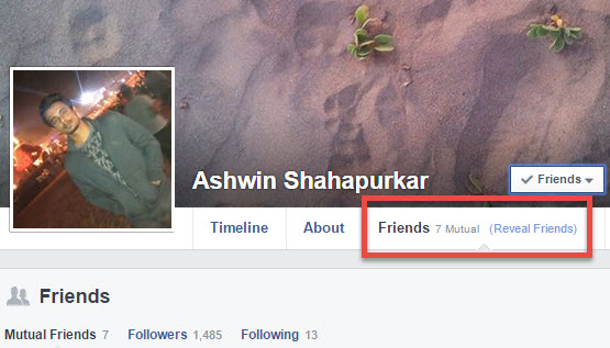 how to see hidden friends list on facebook timeline