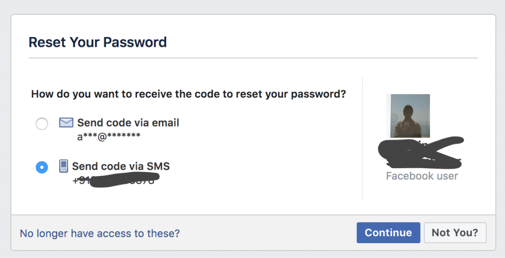 Forgot Password method to hack facebook