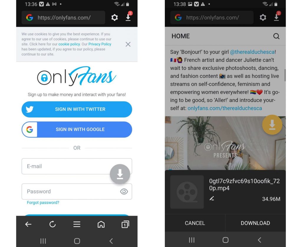 How to download Onlyfans videos on Android phones