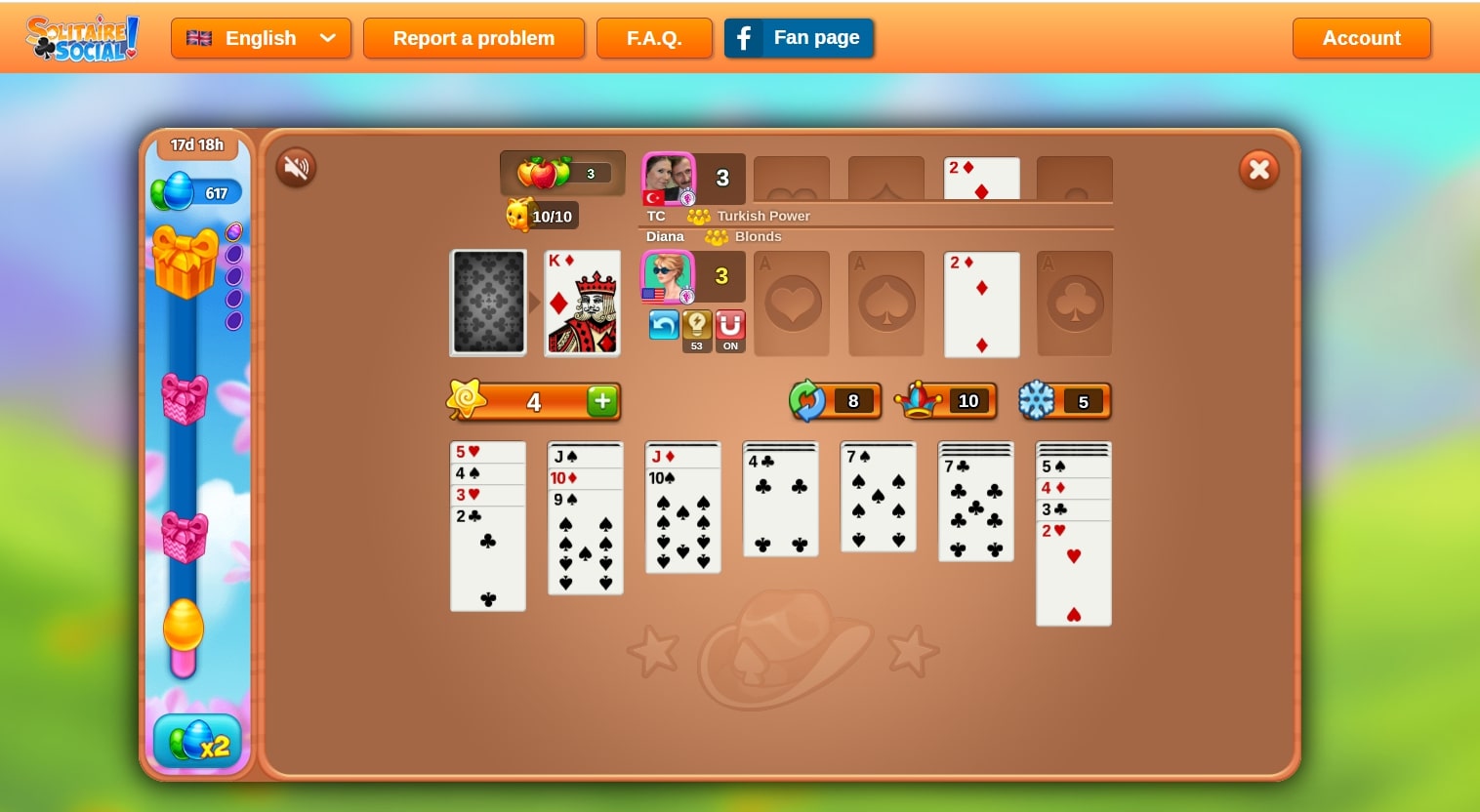 Solitaire Social gameplay