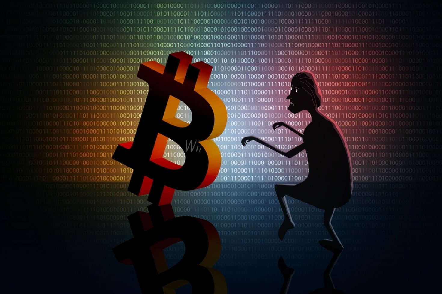 Bitcoin hacker stealing bitcoin in the dark