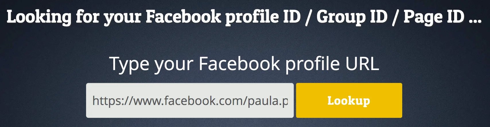 ScreenShot of Lookup-ID facebook ID