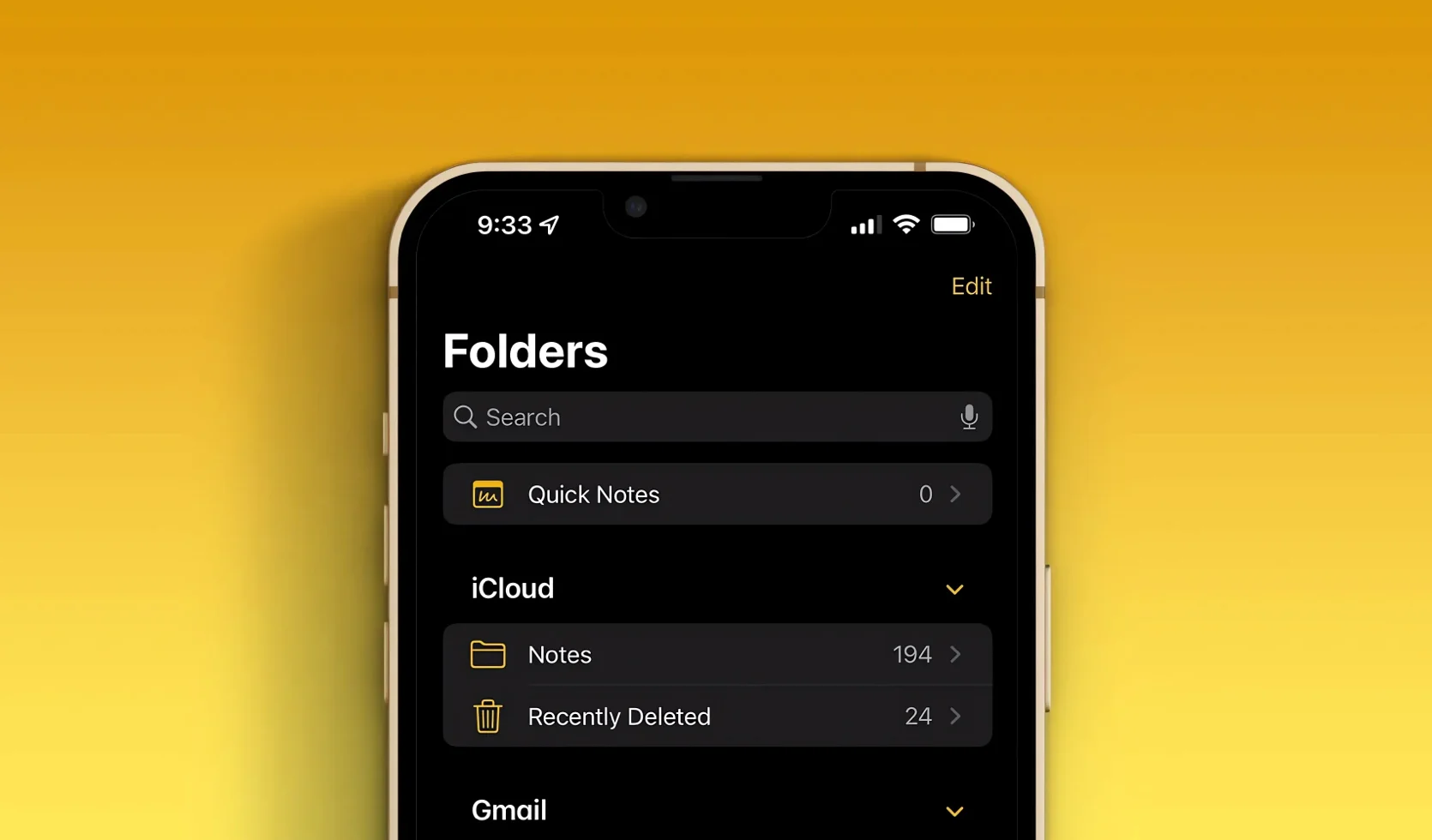 Apple notes app interface