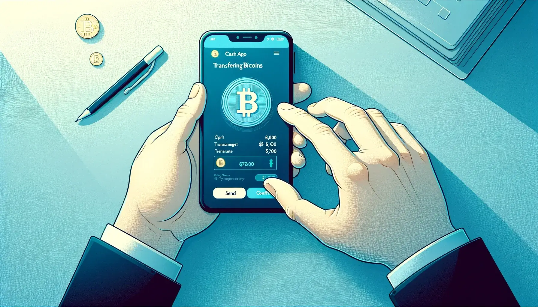 Cash App Bitcoin Wallet Illustration