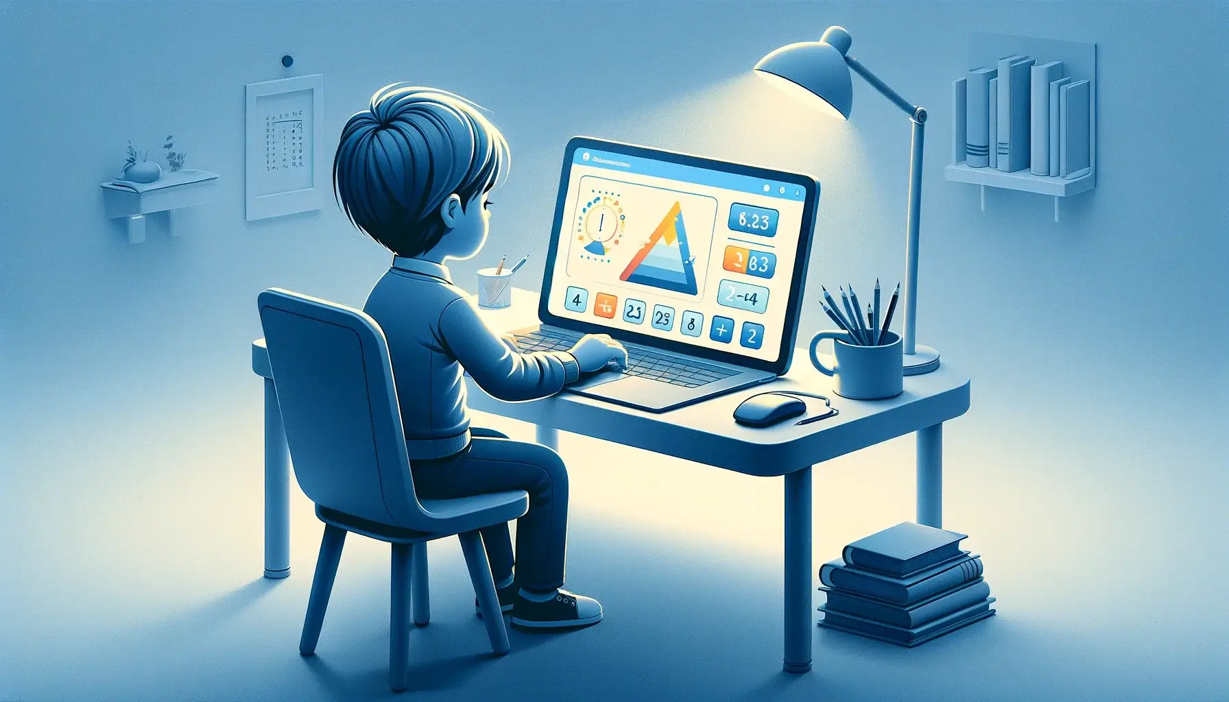 A school kid learning online on Remote Learning platform